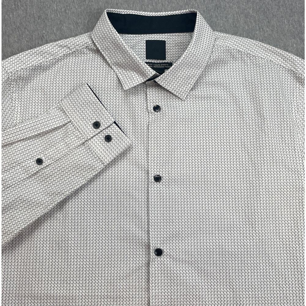 H&M Shirt Mens Medium Cotton Blend Long Sleeve Slim Fit Button Up